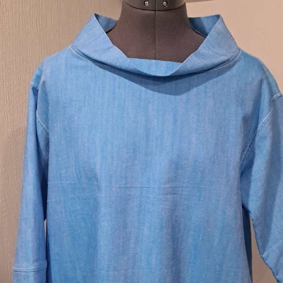 Asymmetrical Blue Dress - Picture 2 of 4